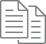 A black and white icon of papers.