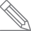 A gray pencil with an arrow pointing to the bottom.